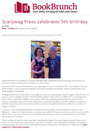 Bookbrunch Scallywag Press celebrates 5th birthday